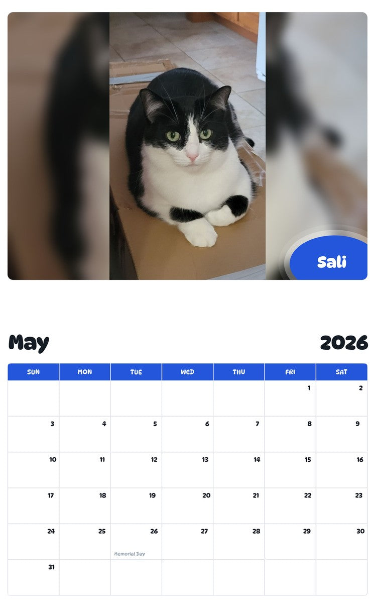 2026 - 2027 Sali - Pawidols Pet Calendar