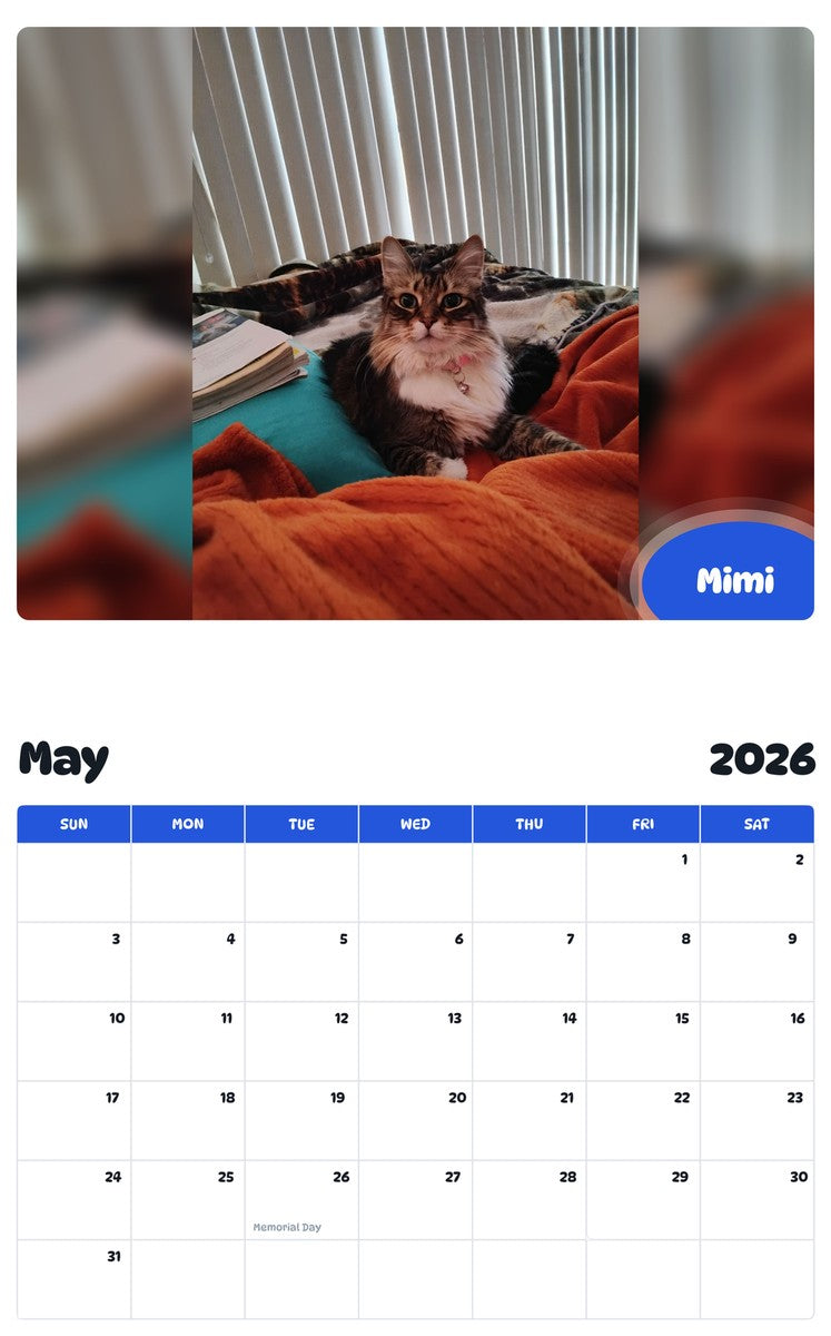 2026 - 2027 Mimi - Pawidols Pet Calendar