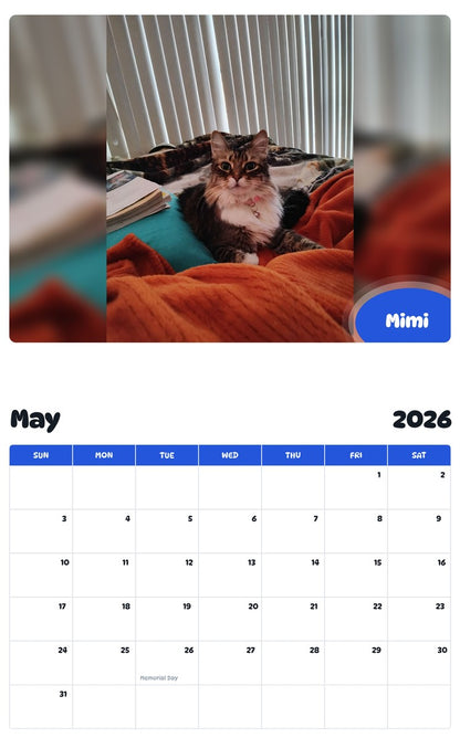 2026 - 2027 Mimi - Pawidols Pet Calendar