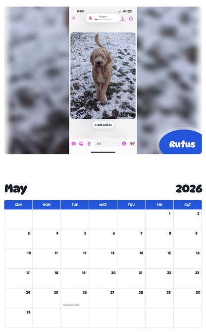 2026 - 2027 Rufus - Pawidols Pet Calendar