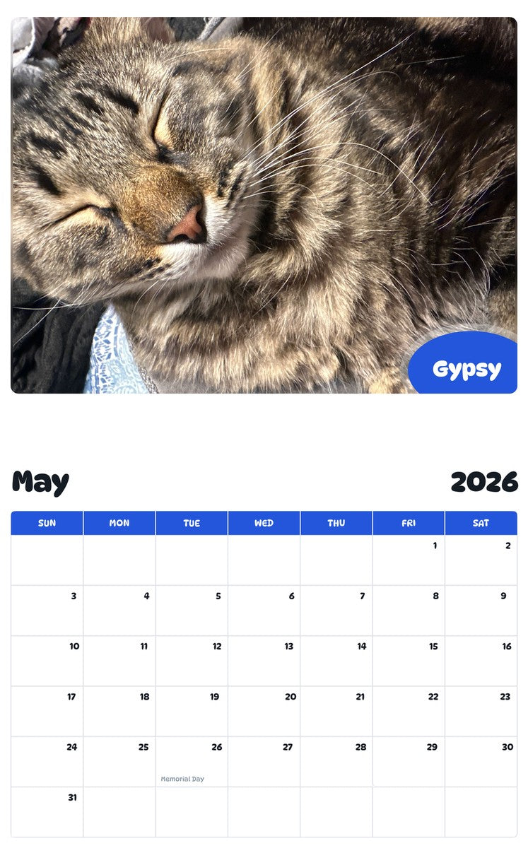 2026 - 2027 Gypsy - Pawidols Pet Calendar