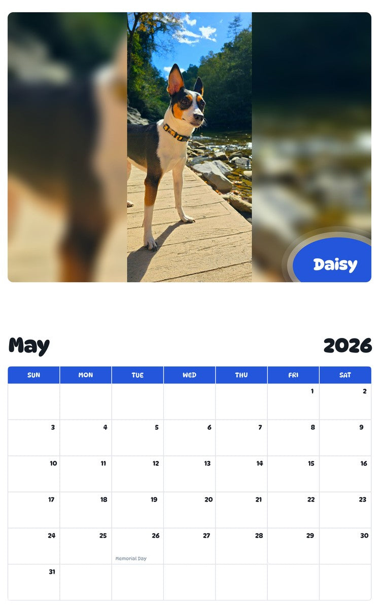 2026 - 2027 Daisy - Pawidols Pet Calendar