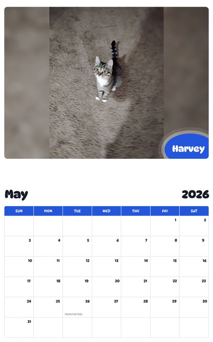 2026 - 2027 Harvey - Pawidols Pet Calendar