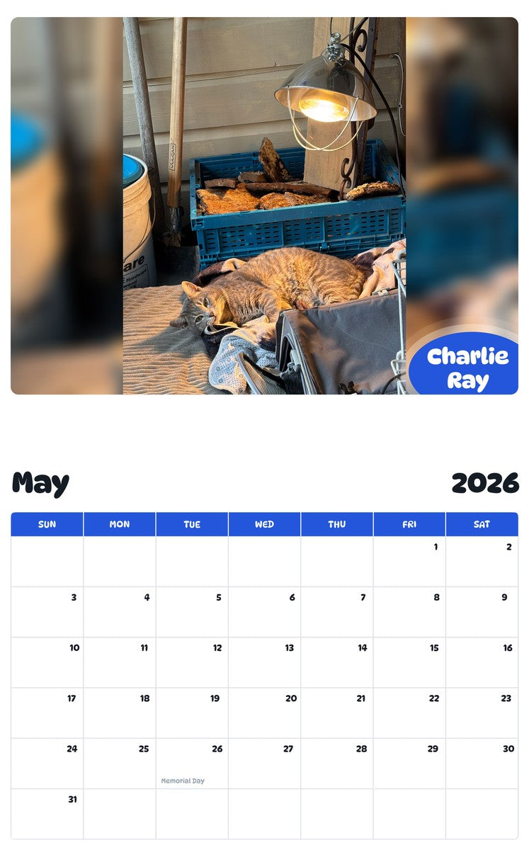 2026 - 2027 Charlie Ray - Pawidols Pet Calendar