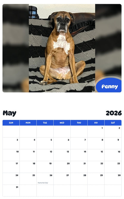 2026 - 2027 Penny - Pawidols Pet Calendar