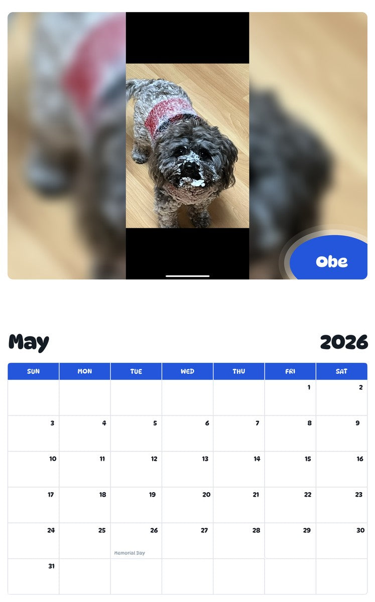 2026 - 2027 Obe - Pawidols Pet Calendar