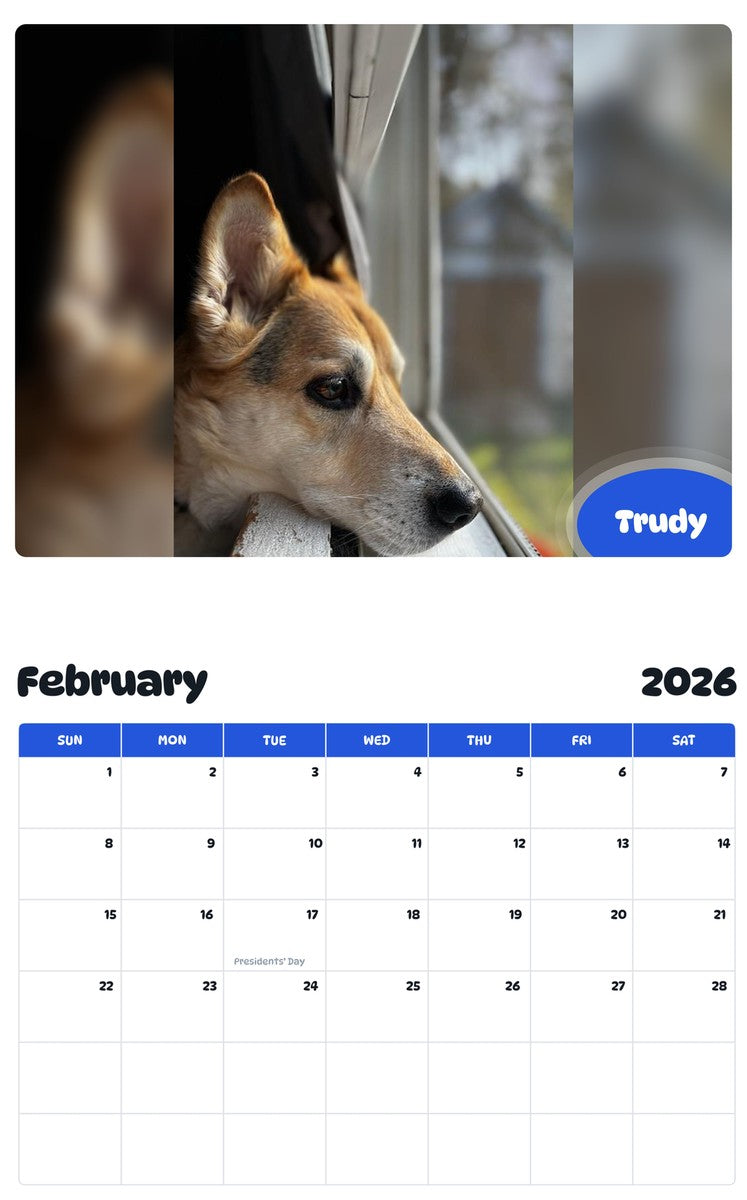 October 2025 - September 2026 Trudy - Pawidols Pet Calendar