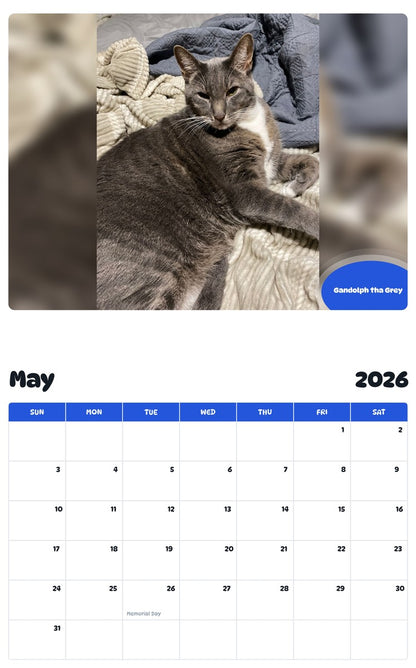 2026 - 2027 Gandolph tha Grey - Pawidols Pet Calendar