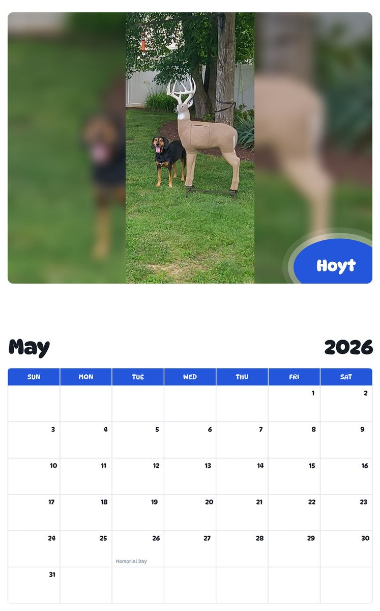 2026 - 2027 Hoyt - Pawidols Pet Calendar