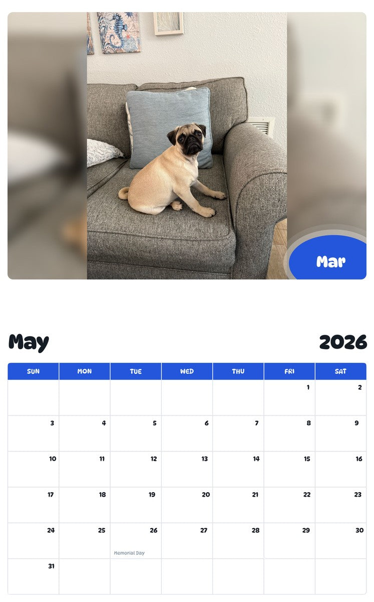 2026 - 2027 Mar - Pawidols Pet Calendar