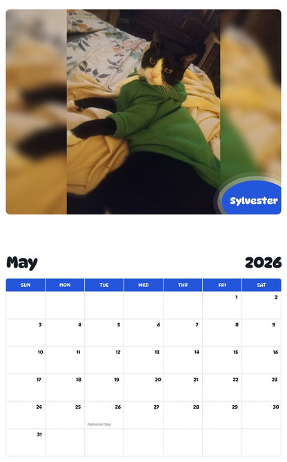 2026 - 2027 Sylvester - Pawidols Pet Calendar