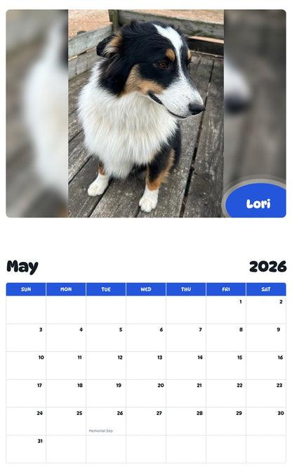 2026 - 2027 Lori - Pawidols Pet Calendar