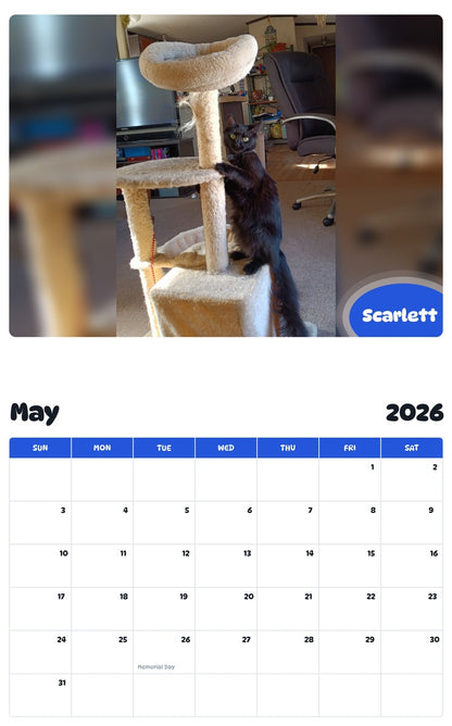 2026 - 2027 Scarlett - Pawidols Pet Calendar