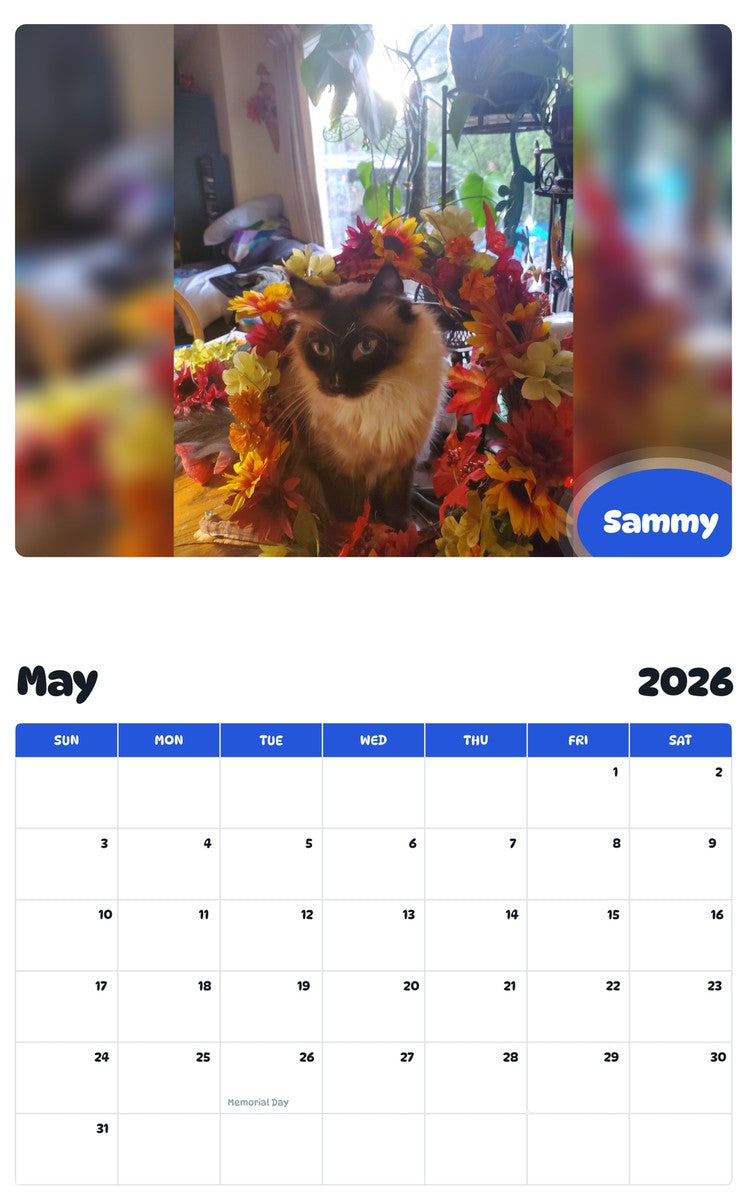 2026 - 2027 Sammy - Pawidols Pet Calendar