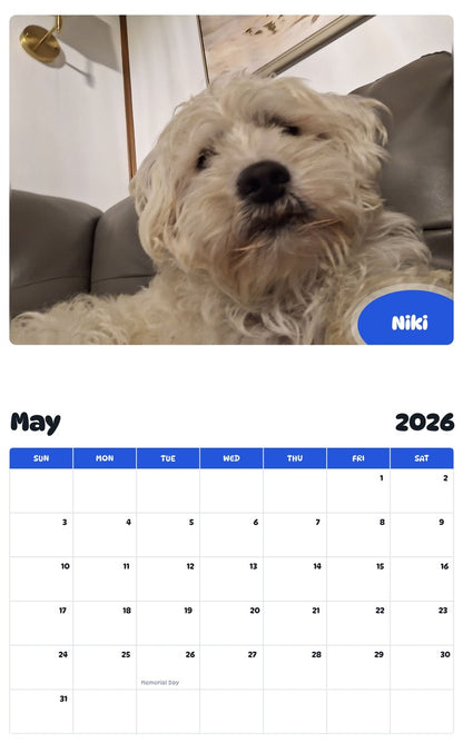 2026 - 2027 Niki - Pawidols Pet Calendar