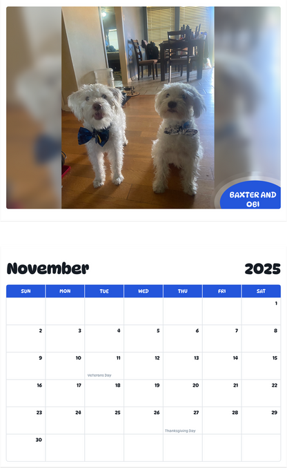 July 2025 - June 2026 Baxter and obi - Pawidols Pet Calendar