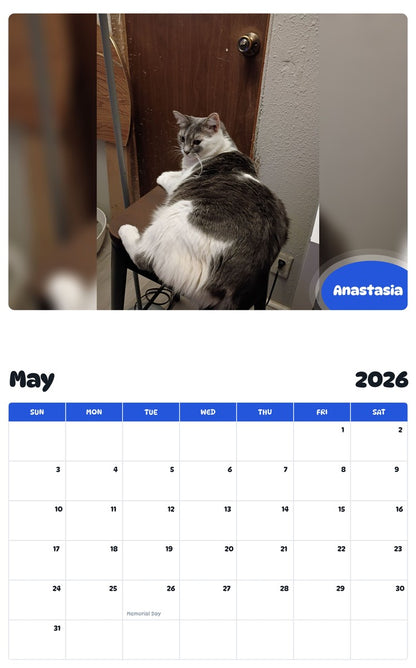 2026 - 2027 Anastasia - Pawidols Pet Calendar