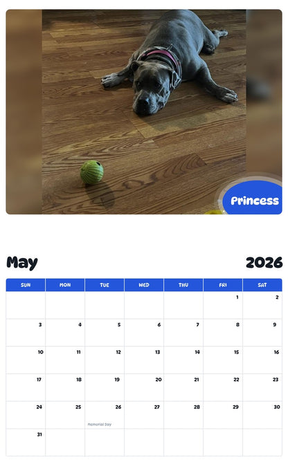 2026 - 2027 Princess - Pawidols Pet Calendar