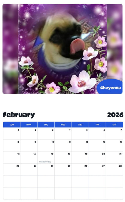 October 2025 - September 2026 Cheyenne - Pawidols Pet Calendar