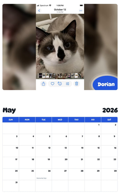 2026 - 2027 Dorian - Pawidols Pet Calendar