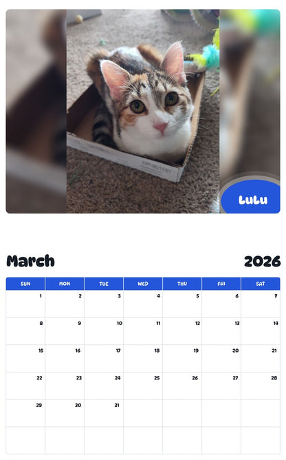 November 2025 - October 2026 LuLu - Pawidols Pet Calendar