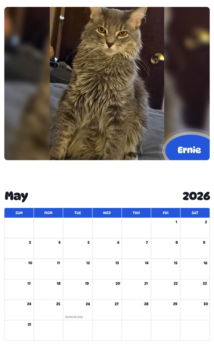2026 - 2027 Ernie - Pawidols Pet Calendar