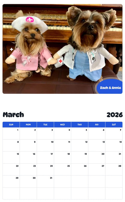 November 2025 - October 2026 Zach & Annie - Pawidols Pet Calendar