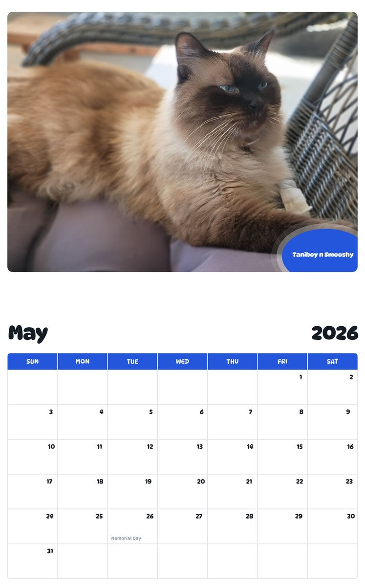 2026 - 2027 Taniboy n Smooshy - Pawidols Pet Calendar