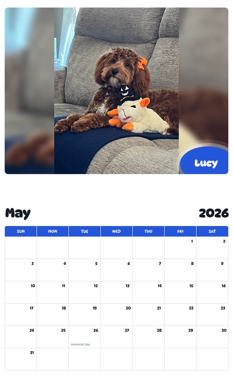 2026 - 2027 Lucy - Pawidols Pet Calendar