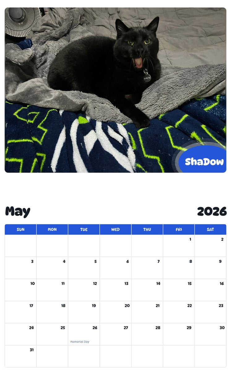 2026 - 2027 ShaDow - Pawidols Pet Calendar