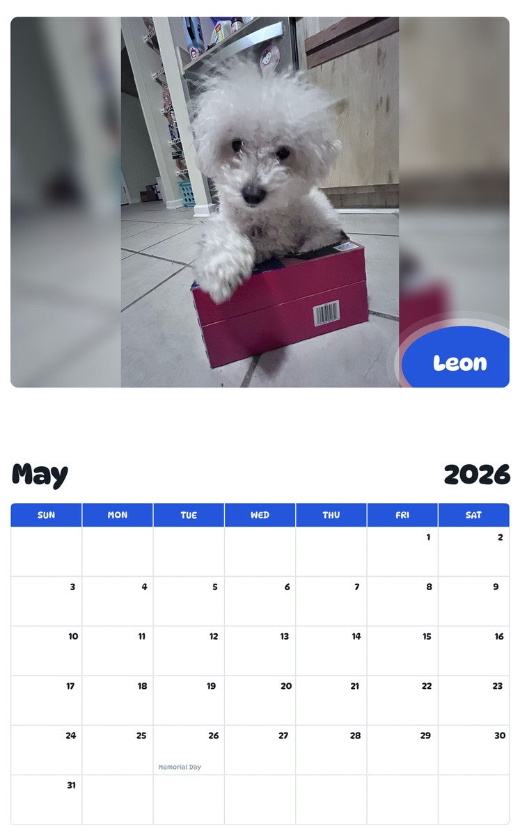2026 - 2027 Leon - Pawidols Pet Calendar