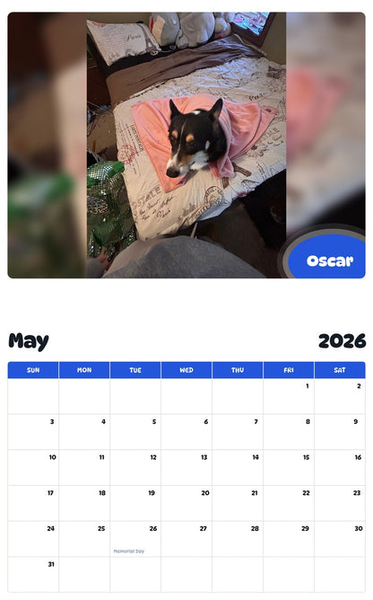 2026 - 2027 Oscar - Pawidols Pet Calendar