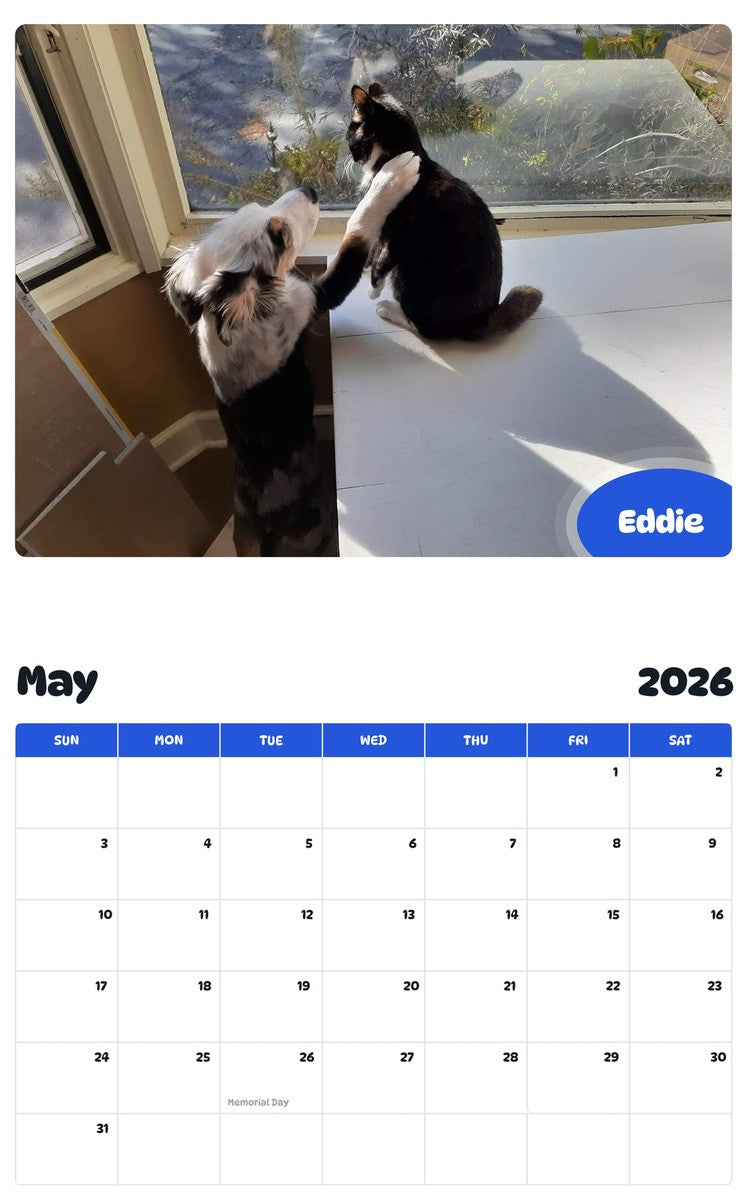 2026 - 2027 Eddie - Pawidols Pet Calendar