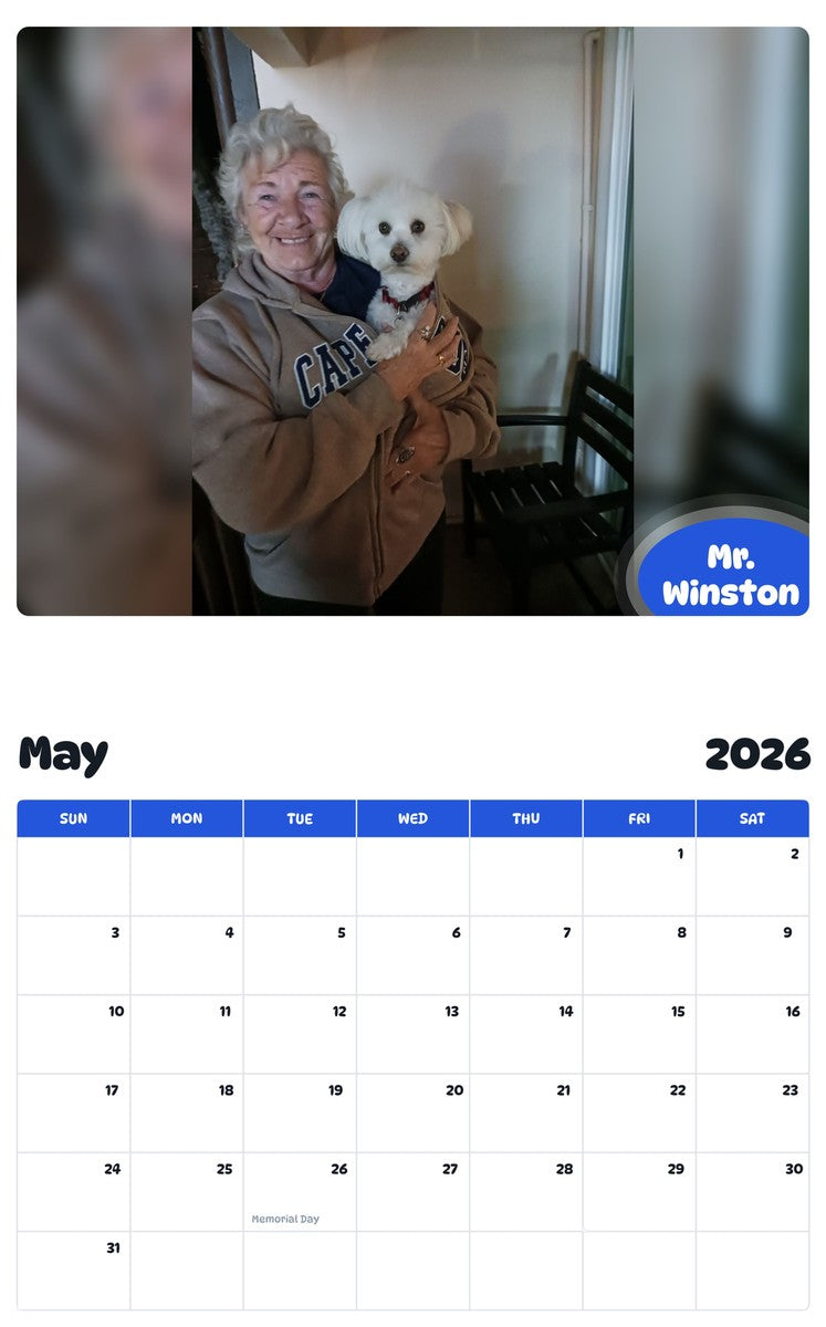2026 - 2027 Mr. Winston - Pawidols Pet Calendar