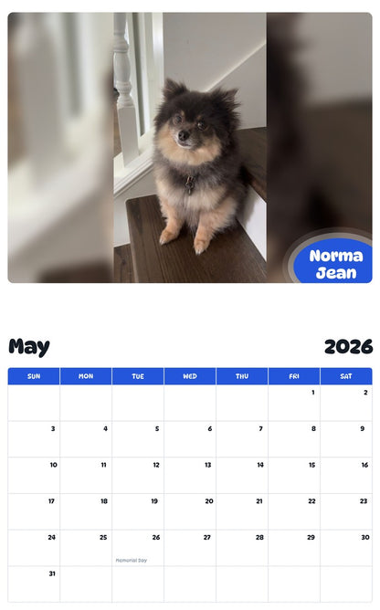 2026 - 2027 Norma Jean - Pawidols Pet Calendar