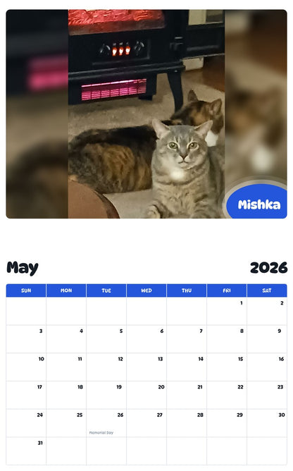 2026 - 2027 Mishka - Pawidols Pet Calendar