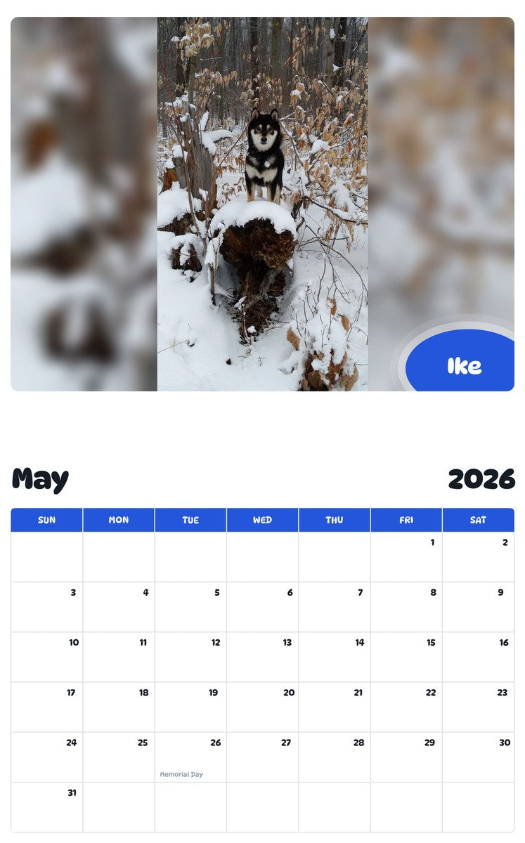 2026 - 2027 Ike - Pawidols Pet Calendar
