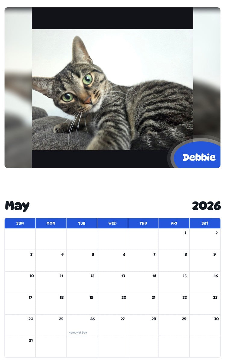 2026 - 2027 Debbie - Pawidols Pet Calendar