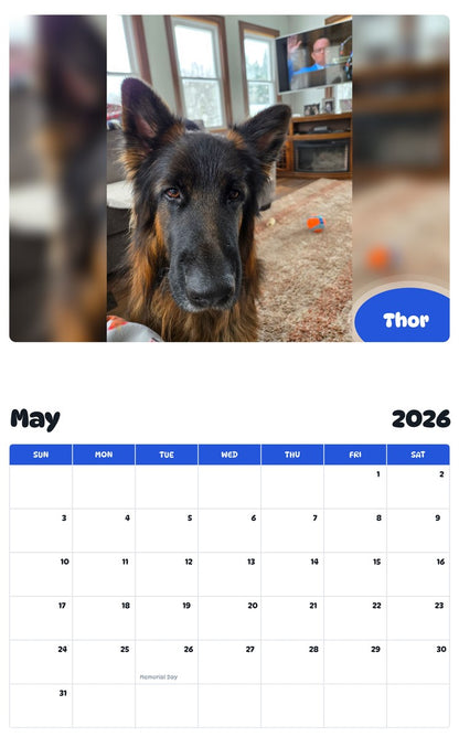 2026 - 2027 Thor - Pawidols Pet Calendar