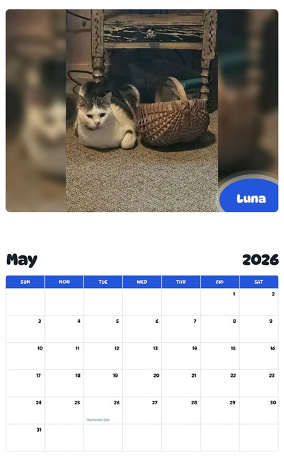 2026 - 2027 Luna - Pawidols Pet Calendar