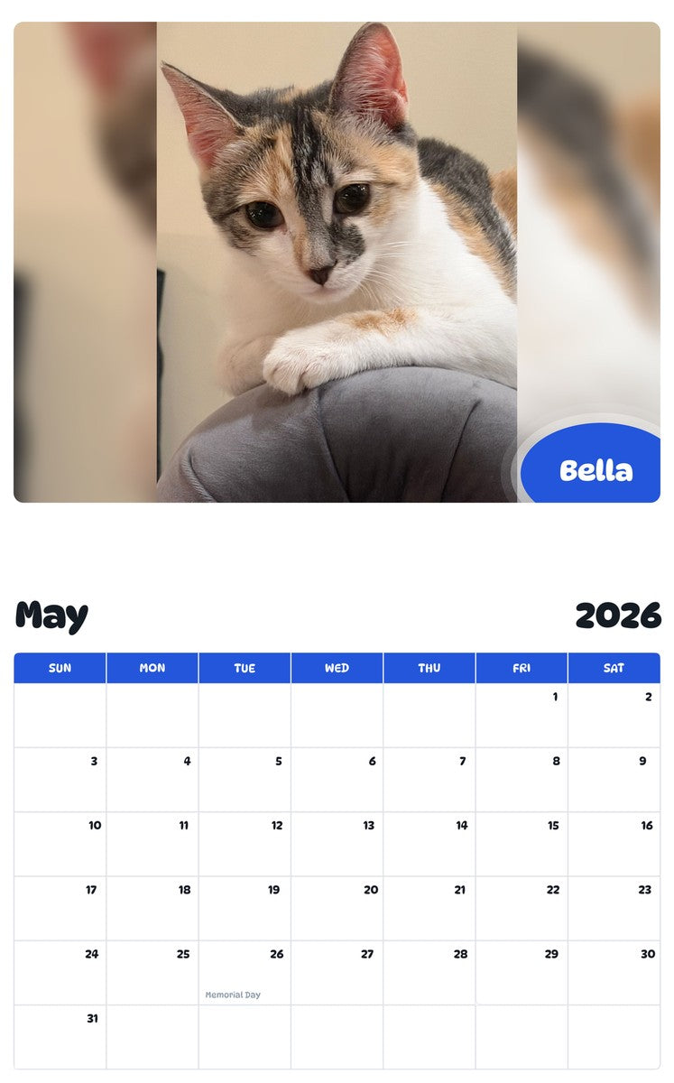 2026 - 2027 Bella - Pawidols Pet Calendar