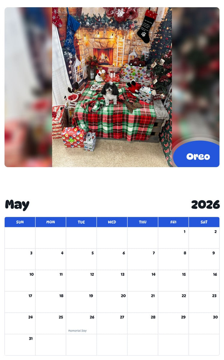 2026 - 2027 Oreo - Pawidols Pet Calendar