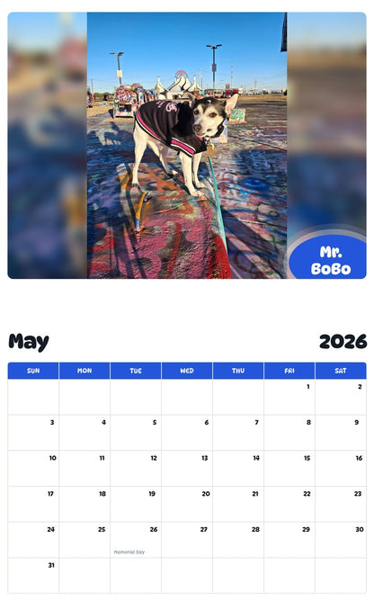 2026 - 2027 Mr. BoBo - Pawidols Pet Calendar