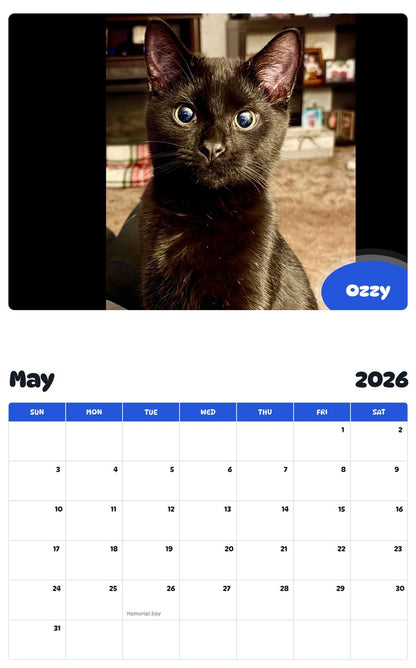 2026 - 2027 Ozzy - Pawidols Pet Calendar
