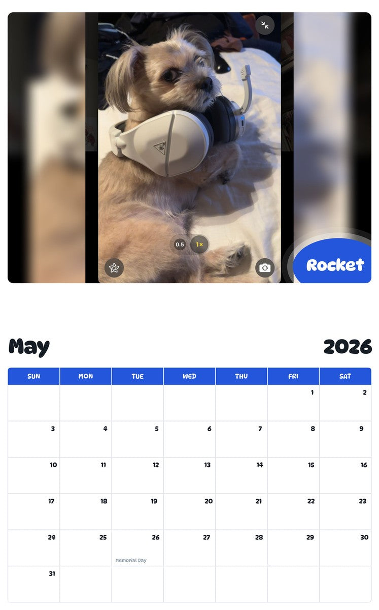 2026 - 2027 Rocket - Pawidols Pet Calendar