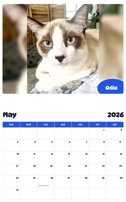 2026 - 2027 Odie - Pawidols Pet Calendar