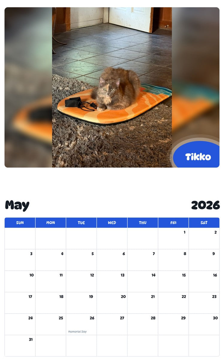 2026 - 2027 Tikko - Pawidols Pet Calendar