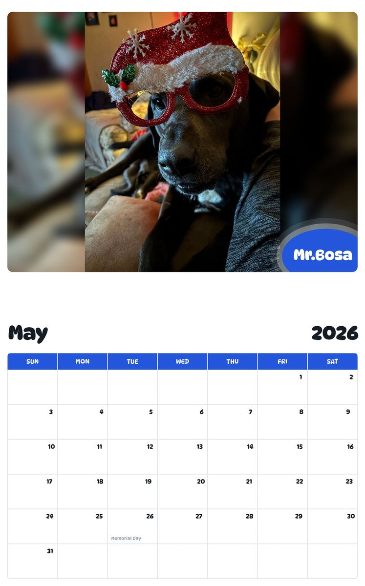 2026 - 2027 Mr.Bosa - Pawidols Pet Calendar