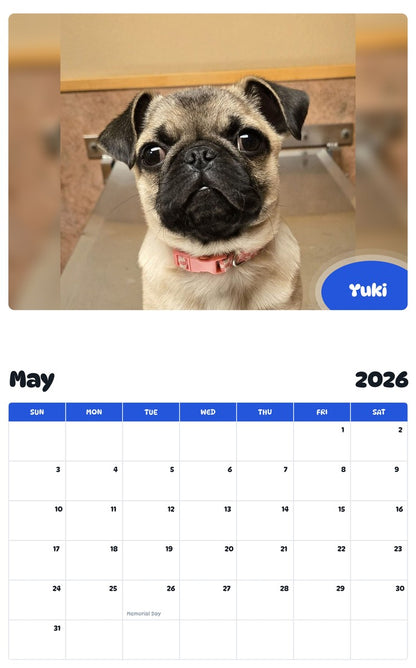 2026 - 2027 Yuki - Pawidols Pet Calendar