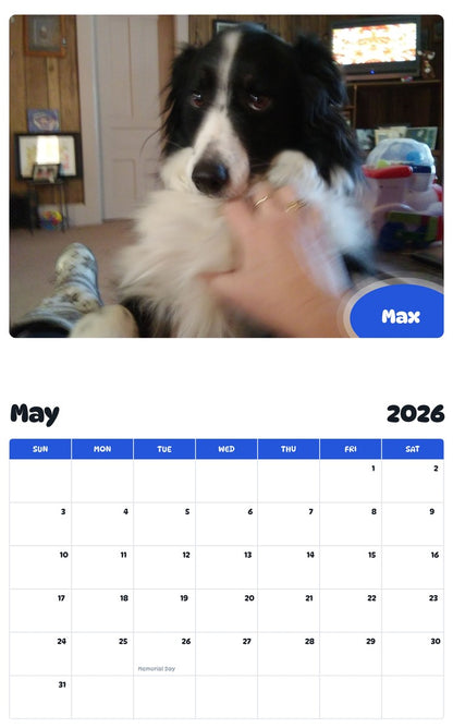 2026 - 2027 Max - Pawidols Pet Calendar
